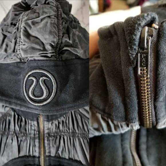 ULTRA RARE LULULEMON Limited Edition Scuba Ruched Black Hoodie - Picture 3 of 5